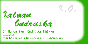 kalman ondruska business card
