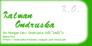 kalman ondruska business card